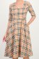 Rochie cu carouri midi in clos cu decolteu in V si cordon - StarShinerS 5 - StarShinerS.ro
