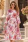Rochie roz midi in clos accesorizata cu brosa florala si curea - StarShinerS 3 - StarShinerS.ro