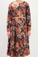 Rochie maro midi in clos accesorizata cu brosa florala si curea - StarShinerS 5 - StarShinerS.ro