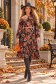 Rochie maro midi in clos accesorizata cu brosa florala si curea - StarShinerS 3 - StarShinerS.ro