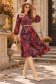 Rochie visinie midi in clos accesorizata cu brosa florala si curea - StarShinerS 1 - StarShinerS.ro
