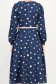 Rochie bleumarin midi cu buline in clos cu brosa florala si curea - StarShinerS 6 - StarShinerS.ro