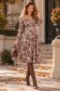 Rochie maro midi imprimata in clos cu brosa florala si curea - StarShinerS 1 - StarShinerS.ro