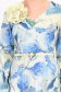 Rochie albastra-deschis midi cu imprimeu in clos cu brosa florala si curea - StarShinerS 4 - StarShinerS.ro
