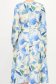 Rochie albastra-deschis midi cu imprimeu in clos cu brosa florala si curea - StarShinerS 6 - StarShinerS.ro