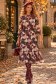 Rochie din voal visinie midi in clos cu elastic in talie si curea detasabila - StarShinerS 2 - StarShinerS.ro