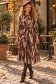 Rochie din voal maro midi in clos cu elastic in talie si curea detasabila - StarShinerS 2 - StarShinerS.ro