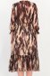 Rochie din voal maro midi in clos cu elastic in talie si curea detasabila - StarShinerS 4 - StarShinerS.ro