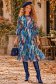 Rochie din voal albastra midi in clos cu elastic in talie si curea detasabila - StarShinerS 2 - StarShinerS.ro