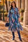 Rochie din voal albastra midi in clos cu elastic in talie si curea detasabila - StarShinerS 1 - StarShinerS.ro