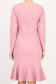 Rochie roz pudra până la genunchi tip creion accesorizata cu brosa - StarShinerS 3 - StarShinerS.ro