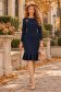 Rochie bleumarin până la genunchi tip creion accesorizata cu brosa - StarShinerS 2 - StarShinerS.ro