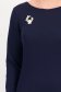 Rochie bleumarin până la genunchi tip creion accesorizata cu brosa - StarShinerS 5 - StarShinerS.ro