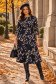 Rochie din jersey bleumarin midi in clos imprimata - StarShinerS 1 - StarShinerS.ro