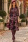 Rochie din jersey visinie midi in clos imprimata - StarShinerS 2 - StarShinerS.ro