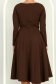 Rochie din jersey cu viscoza maro midi in clos cu detalii frontale- StarShinerS 4 - StarShinerS.ro