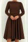 Rochie din jersey cu viscoza maro midi in clos cu detalii frontale- StarShinerS 3 - StarShinerS.ro