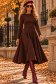 Rochie din jersey cu viscoza maro midi in clos cu detalii frontale- StarShinerS 1 - StarShinerS.ro