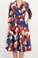 Rochie caramizie midi in clos imprimata cu decolteu petrecut- StarShinerS 4 - StarShinerS.ro