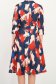 Rochie caramizie midi in clos imprimata cu decolteu petrecut- StarShinerS 5 - StarShinerS.ro