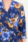 Rochie bleumarin midi in clos imprimata cu decolteu petrecut- StarShinerS 3 - StarShinerS.ro