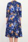 Rochie bleumarin midi in clos imprimata cu decolteu petrecut- StarShinerS 5 - StarShinerS.ro