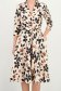 Rochie crem midi in clos imprimata cu decolteu petrecut- StarShinerS 4 - StarShinerS.ro