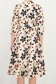 Rochie crem midi in clos imprimata cu decolteu petrecut- StarShinerS 5 - StarShinerS.ro