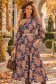 Rochie gri midi in clos imprimata abstract - StarShinerS 1 - StarShinerS.ro