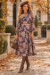 Rochie gri midi in clos imprimata abstract - StarShinerS 2 - StarShinerS.ro
