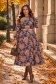 Rochie gri midi in clos imprimata abstract - StarShinerS 1 - StarShinerS.ro