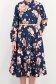 Rochie bleumarin midi in clos imprimata floral - StarShinerS 3 - StarShinerS.ro