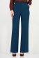 Pantaloni cu compozitie de viscoza verde petrol cu un croi drept si buzunare laterale - StarShinerS