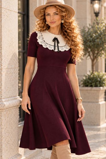 Rochie clos visinie midi maneca scurta din viscoza