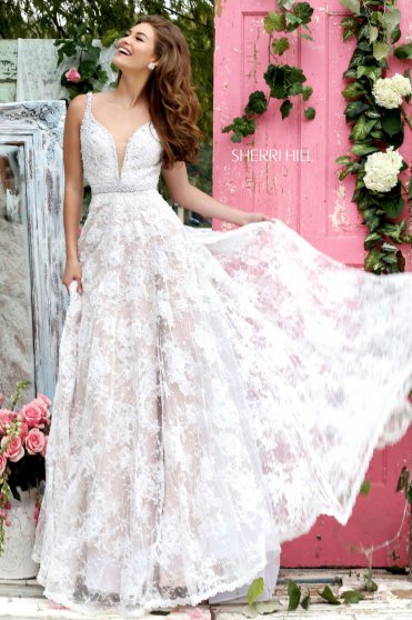 Rochie Sherri Hill 11314 White