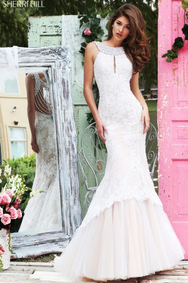 Rochie Sherri Hill 50112 White