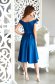 StarShinerS blue dress occasional midi asymmetrical cloche from satin with embroidery details 4 - StarShinerS.com