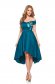 StarShinerS green dress occasional midi asymmetrical cloche from satin with embroidery details 1 - StarShinerS.com