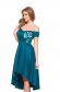 StarShinerS green dress occasional midi asymmetrical cloche from satin with embroidery details 3 - StarShinerS.com