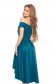 StarShinerS green dress occasional midi asymmetrical cloche from satin with embroidery details 6 - StarShinerS.com