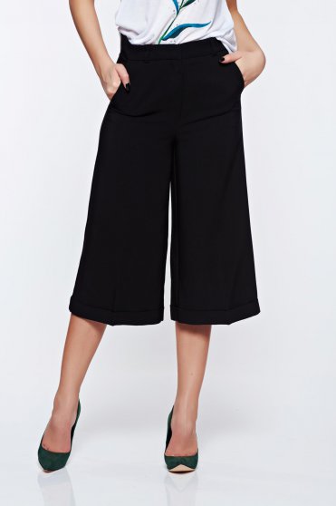 Top Secret black trousers 3/4 with medium waist and pockets