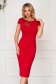 StarShinerS red dress daily midi pencil with cut back 1 - StarShinerS.com