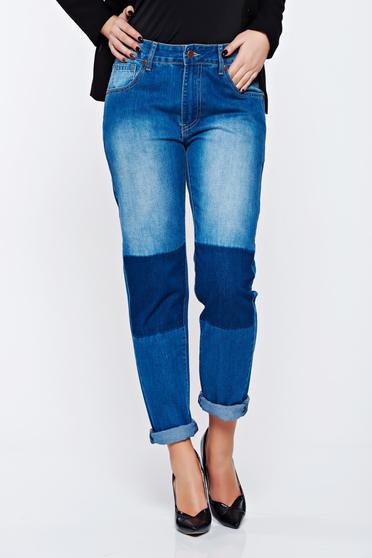 Top Secret blue casual cotton jeans with medium waist