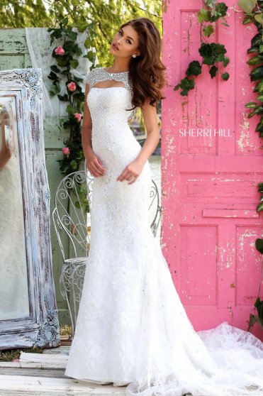Rochie Sherri Hill 50370 White
