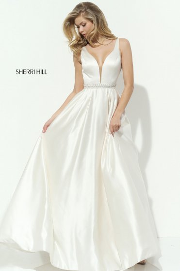 Rochie Sherri Hill 50496 White