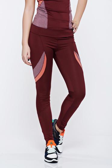 Pantaloni & Blugi rosu, Colanti Top Secret rosu sport cu un croi mulat din material elastic - StarShinerS.ro