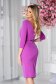 Rochie din material usor elastic mov midi tip creion cu broderie - StarShinerS 2 - StarShinerS.ro