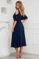 Mid-length Dark Blue Chiffon Dress with Sequin Applications - StarShinerS Flared 2 - StarShinerS.com