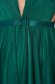 Ana Radu occasional net green dress with v-neckline bow accessory 5 - StarShinerS.com