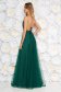Ana Radu occasional net green dress with v-neckline bow accessory 2 - StarShinerS.com